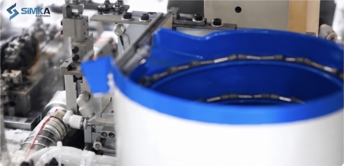 Automated cable processing machine on the production line